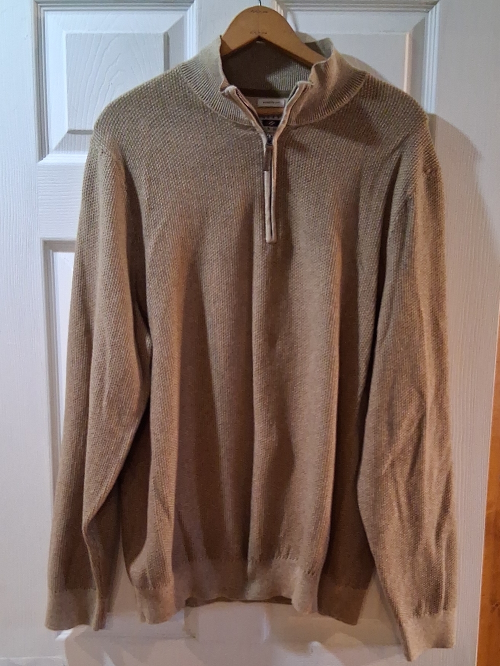 Joseph Abboud Men's Zip-Neck Sweater in Tan